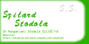 szilard stodola business card